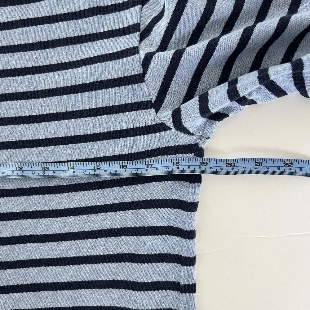 Saint James Top Womens Breton Blue Striped M Boatneck Long Sleeve Preppy France - Picture 7 of 12